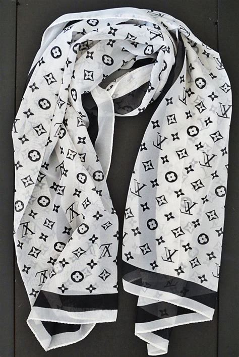 louis vuitton white scarf|Louis Vuitton scarf women's black.